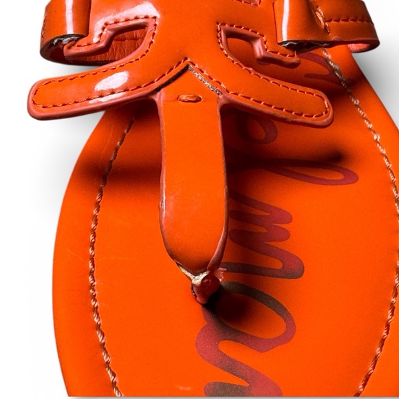 Sam Edelman Carter Orange Leather Flat Sandals Women’s 7.5 - Picture 11 of 11